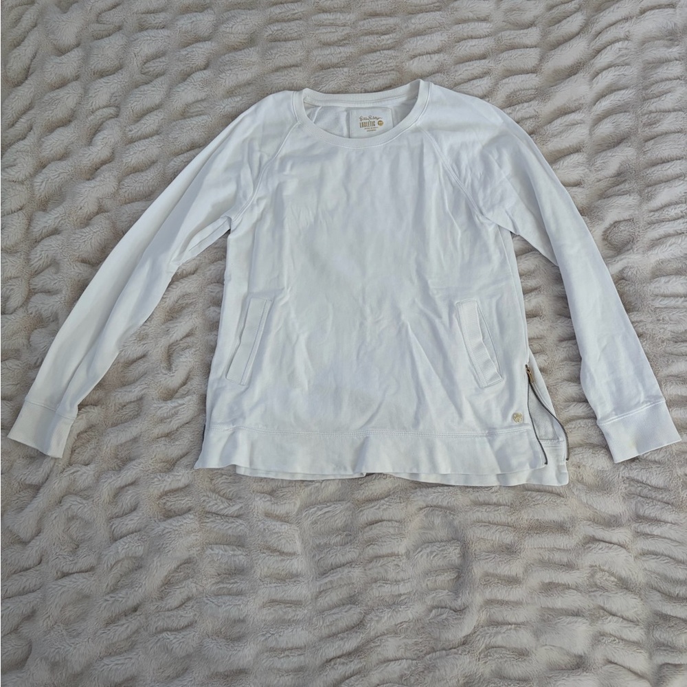 Lilly Pulitzer White Long-Sleeve Crewneck Sweatshirt